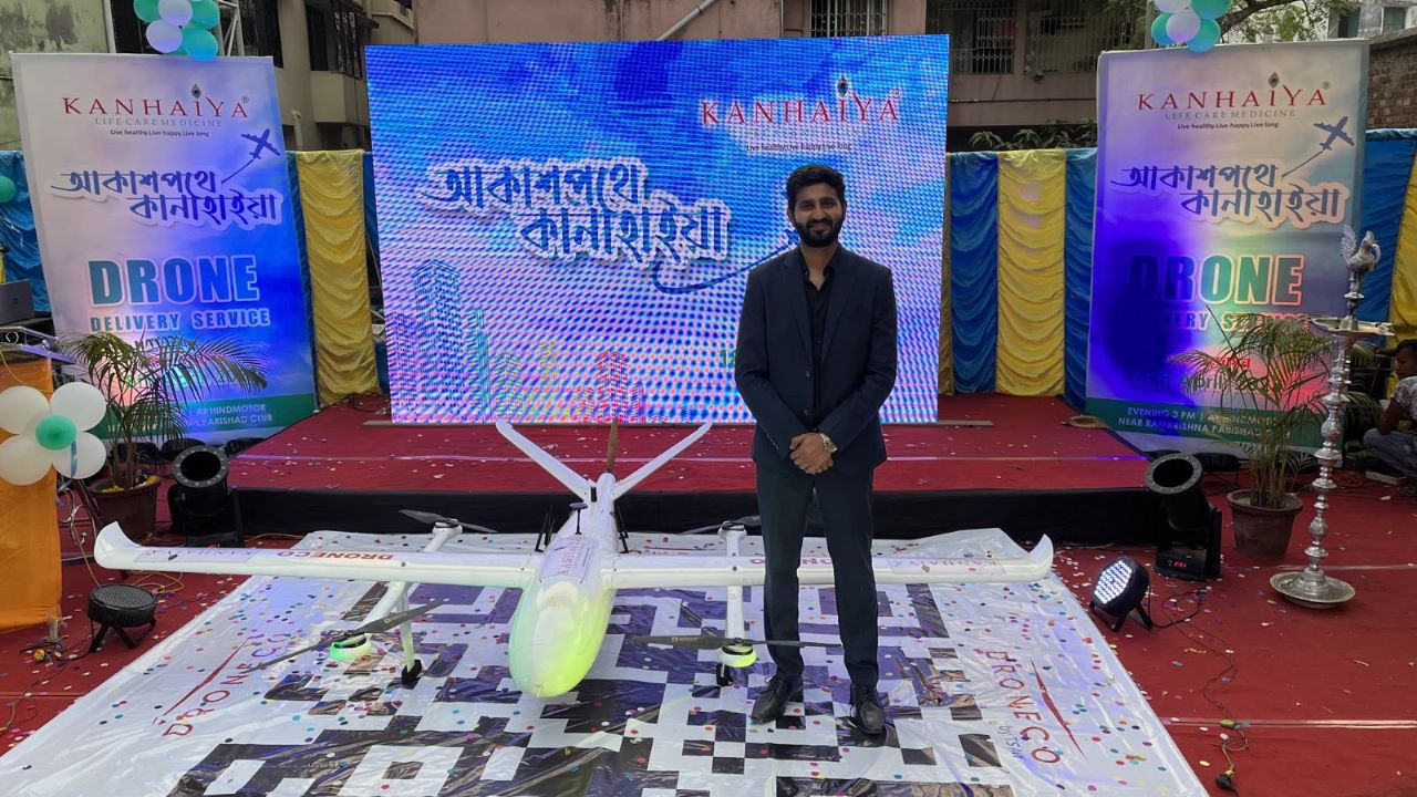 TSAW Drones partners with Kanhaiya Life Care Medicine to initiate a first-of-its-kind B2C medicine drone delivery service in Kolkata